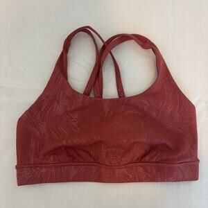 Lululemon Energy Shine Bra Cranberry Pink Sz 6 Racerback